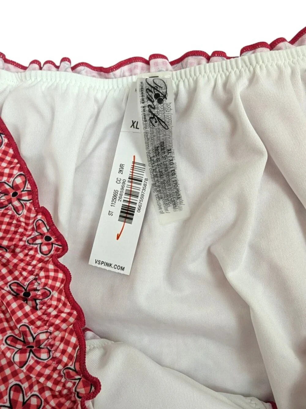 Pink by Frankie's Bikinis Bikini Bottom Hudson Ladybug Lane Red White Size XL